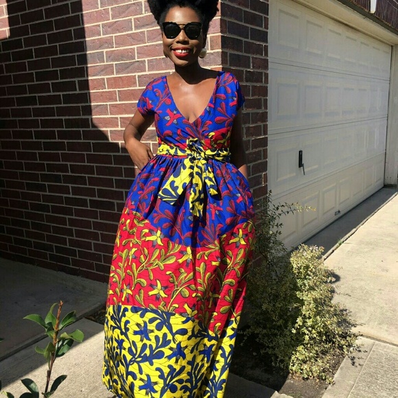 Women African print full length maxi dress - Picture 1 of 6